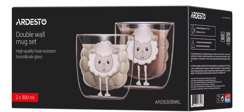 cumpără Pahar Ardesto AR2630BWL Set 2buc 300ml în Chișinău 