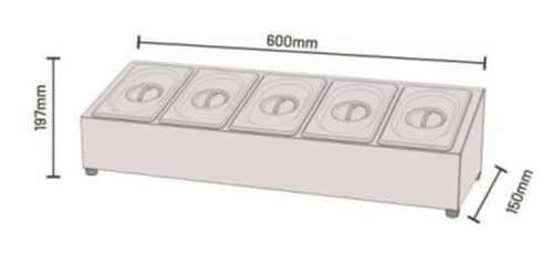 купить Оборудование кухонное профессиональное Cozze 90325 statie topping Topping Station 5 Compartimente в Кишинёве 