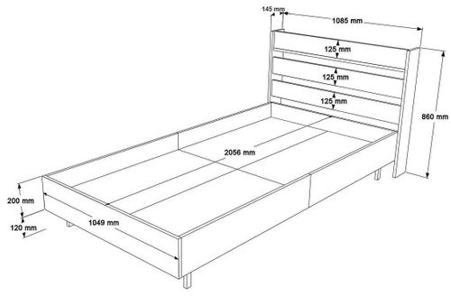 купить Кровать детская Trendy On13-S-100x200cm, Nuc в Кишинёве 