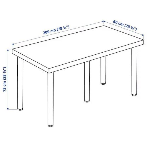 cumpără Masă de birou Ikea Lagkapten/Adils 200x60 White/Black în Chișinău 