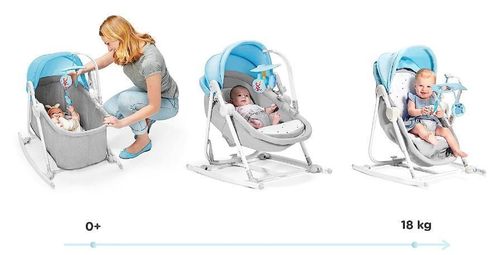 купить Детское кресло-качалка KinderKraft 5в1 Unimo Light Blue/Gray в Кишинёве 