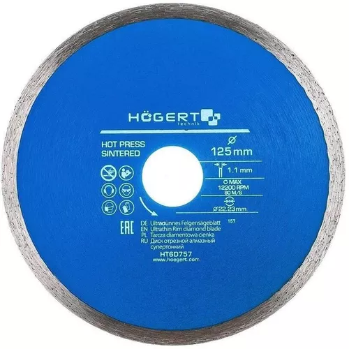 cumpără Disc de tăiere Hoegert HT6D757 Disc de taiere turbo 125x1.1x1.12.3mm în Chișinău 