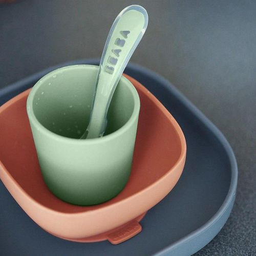 cumpără Seturi pentru hrănire bebelușilor Beaba B913543 Set de masa silicon 4 piese Mineral în Chișinău 