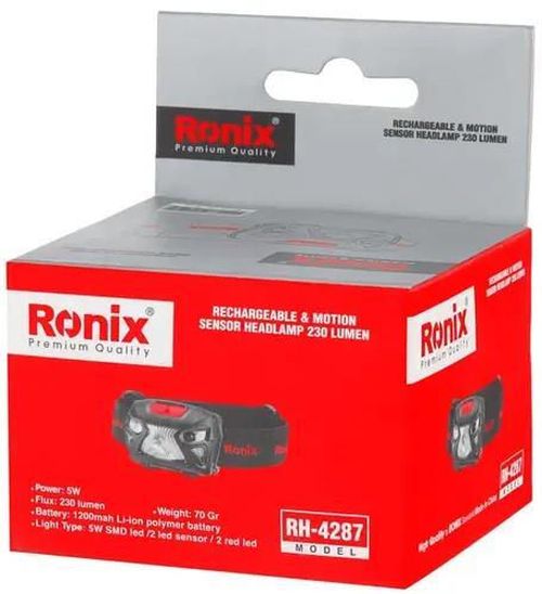 купить Фонарь Ronix RH-4287 5w Rechargable&Motion sensor headlamp 280Lm в Кишинёве 