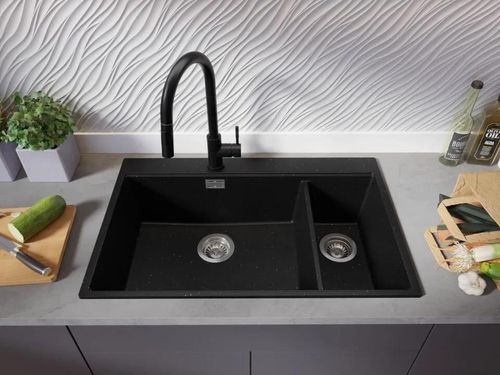 купить Мойка кухонная Primagran Oslo 80 Duo Top Black metallic + accesorii 530x780 MOVKM в Кишинёве 