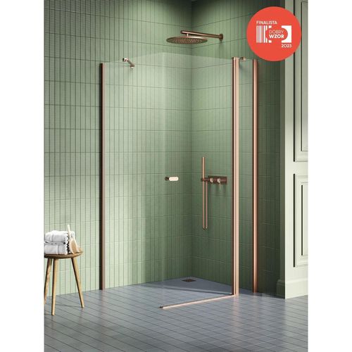 cumpără Cabină de duș New Trendy New Soleo Copper Brushed Rectangular 100x80x195 Hinged 6mm Active Shiel K-1990 în Chișinău 