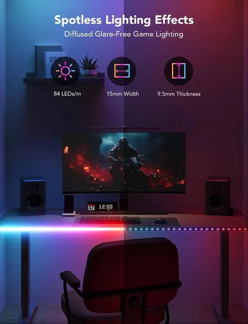 купить Лента LED Govee Light Strip RGBIC LED Neon Rope Light for Desks 5m (H61C33D1) в Кишинёве 