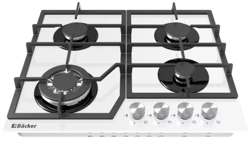 купить Встраиваемая поверхность газовая Backer RIKI 6004 Turbo WH GL в Кишинёве 