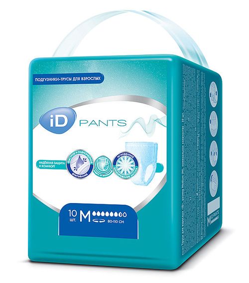 Подгузники-трусики для взрослых ID Pants М (80-120 cm) 10 шт 