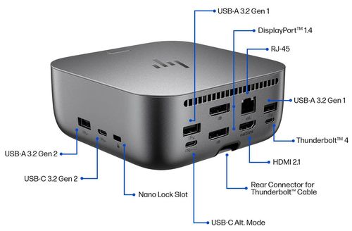 купить Переходник для IT HP HP Thunderbolt 4 Ultra 180W G6 Dock EURO (9X481UT) в Кишинёве 