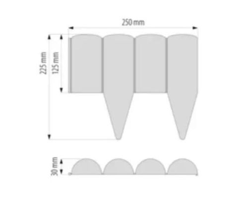 купить Декор для сада Hydro S Gard decorativ plastic, H=125mm, L=2.52m, antracit (0640393) в Кишинёве 