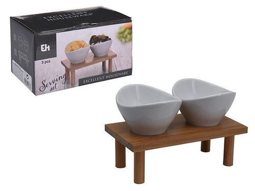 cumpără Set veselă Excellent Houseware 47731 Набор для аперитива 3ед, дерев подставка 18x10x6cm în Chișinău 