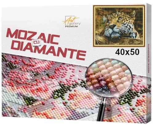 купить Картина по номерам Art Gallery QB203029 Mozaic cu diamante patrate 40x50cm Privire patrunzatoare de pradator в Кишинёве 