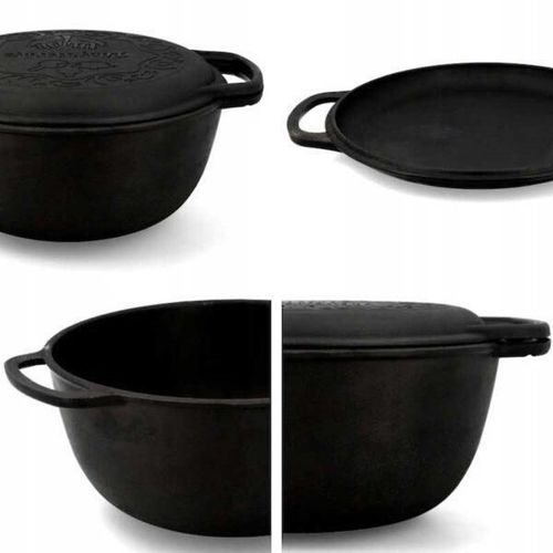 купить Казан Maysternya Ceaun din fonta Uzbec WOK 6L cu capac tigaie (T404CP) в Кишинёве 