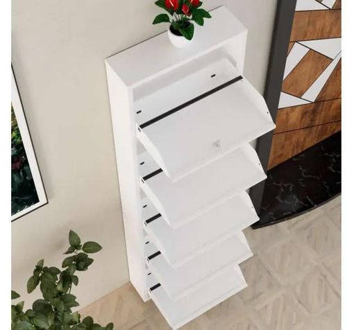 купить Полка для обуви Trendy Locking 5 Piece Metal-White, 50x169x15cm в Кишинёве 
