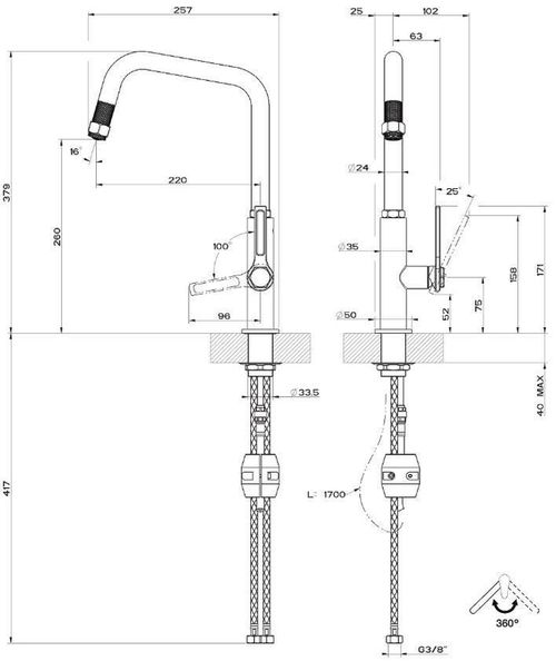 cumpără Bateria bucătărie Gessi 60053-031 Officine Chrome în Chișinău 