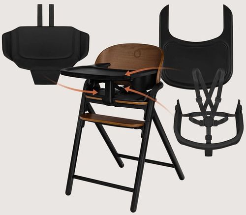 купить Стульчик для кормления Lionelo Celia 3in1 Black Wood в Кишинёве 