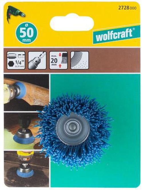 купить Набор головок, бит, насадок Wolfcraft 2728000 Perie tip oala din sarma de nylon, actiune delicata 50mm в Кишинёве 