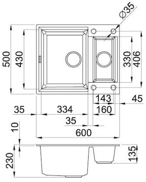 cumpără Chiuvetă bucătărie Elleci EASY 150 (600x500 mm) 68 titano în Chișinău 