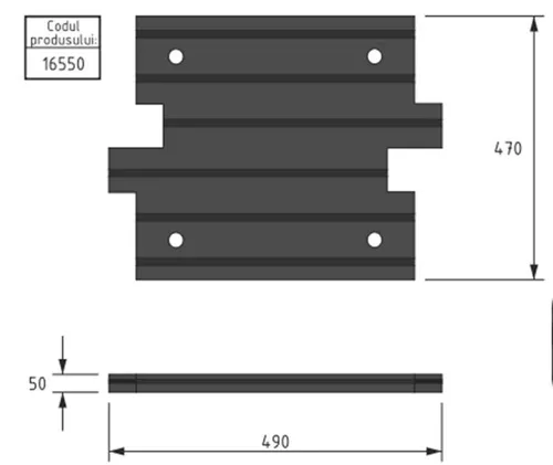 купить Организация дорожного движения Uniplast 16550 Denivelare artificiala pentru reducerea vitezei 470x490x50 (negru) C250 в Кишинёве 