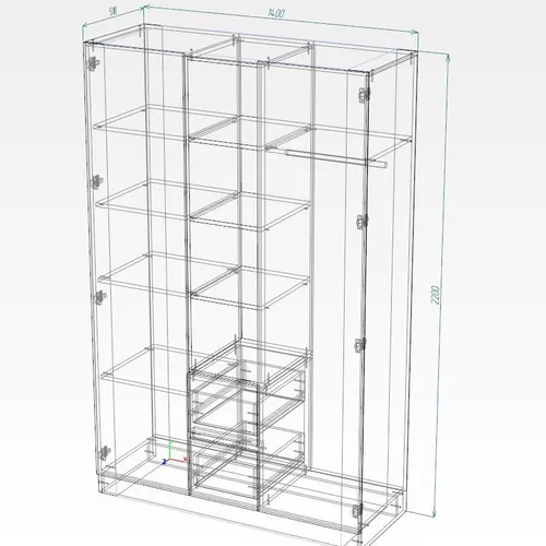 купить Шкаф Smartex (15834) N14 140cm Alb+Grafit в Кишинёве 