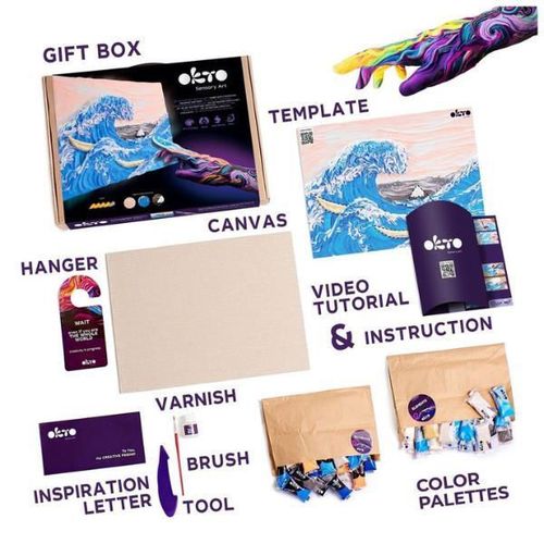 cumpără Set de creație Okto 10004 Tablou 3D cu plastilină ușoară 30x40сm, Marele val de la Kanagawa în Chișinău 
