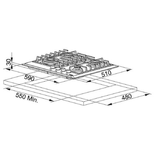купить Встраиваемая поверхность газовая Franke 106.0037.680 FHM 604 3G TC SH E в Кишинёве 