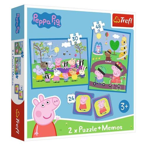 купить Головоломка Trefl 93331 Puzzles 2in1 Happy moments with Peppa Pig в Кишинёве 