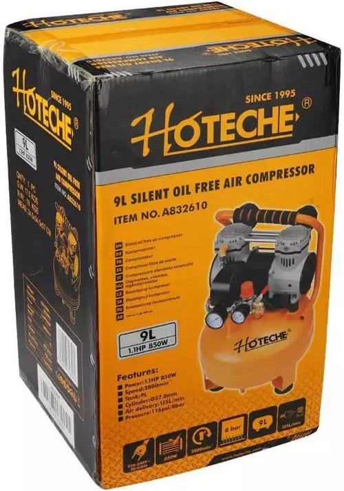 купить Компрессор Hoteche A832610 безмасл. 9L 60l/min 8bar 0.8kW A832610 в Кишинёве 