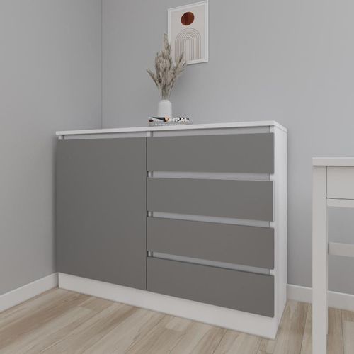 купить Комод Smartex (16067) Т2 80cm Alb+Grafit в Кишинёве 