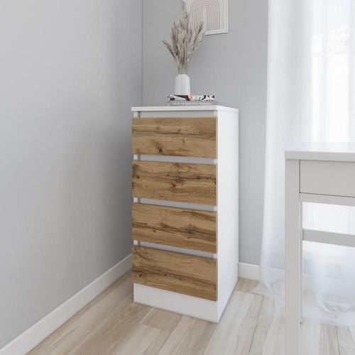 купить Комод Smartex (16002) Т1 40cm Alb+Stejar inchis в Кишинёве 