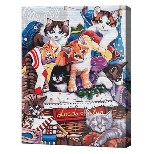 cumpără Tablou pe numere BrushMe BS51676 Pictura pe numere 40x50cm Eco Motanasi amuzanti în Chișinău 