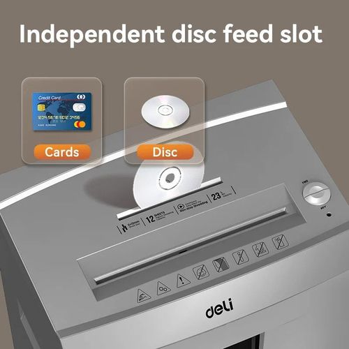 cumpără Distrugător de documente Deli DLET095, P5, 12 листов, 23л, MicroCut în Chișinău 