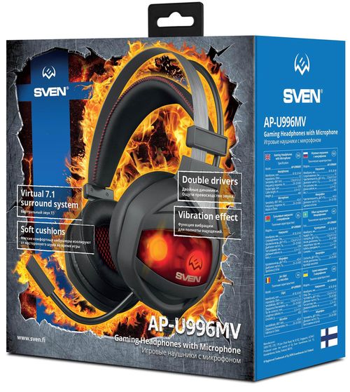 cumpără Căști pentru gaming Sven AP-U996MV Black/Red în Chișinău 