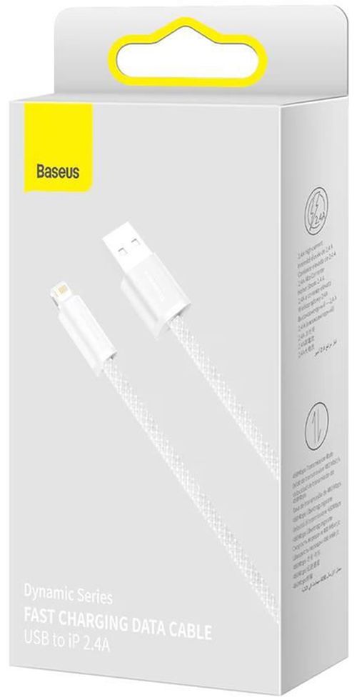 купить Кабель для моб. устройства Baseus CALD000502 USB-A to Type-C 100W 2m, Dynamic Series, White в Кишинёве 