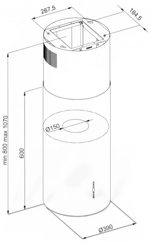 cumpără Hotă Backer Isola ELB W8039 Satin (hota insula) în Chișinău 