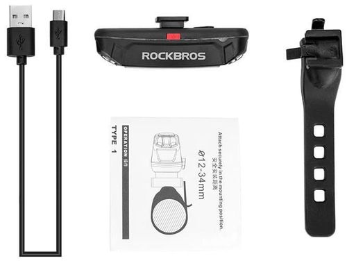 купить Аксессуар для велосипеда Rockbros A54BK Lanterna spate pentru bicicleta, 6 moduri de iluminare в Кишинёве 