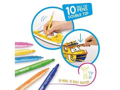 купить Набор для творчества Carioca 56440 Set creativ Create&Color 3Dpuzzle Jet Junior cu carioci 10 buc в Кишинёве 