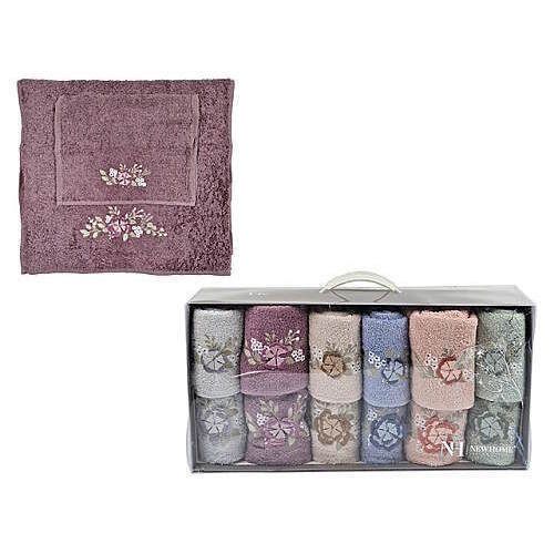 купить Домашний текстиль Promstore 54925 Набор полотенец 12 шт. (6 шт. 50x90см+6 шт. 30x50см) NH 3D вышивка, хлопок в Кишинёве 