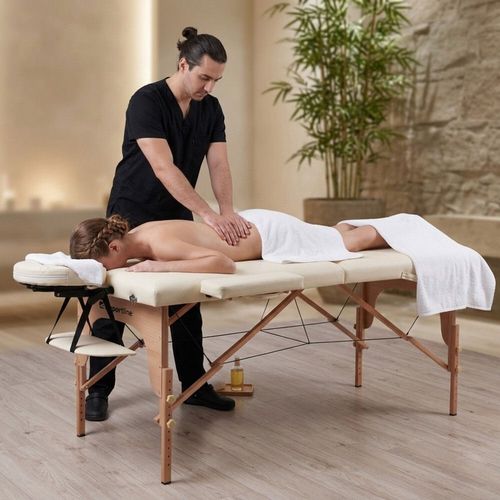 cumpără Masă de masaj inSPORTline SL-00014113 Orashi (250kg) din lemn Cream 30700-2 în Chișinău 