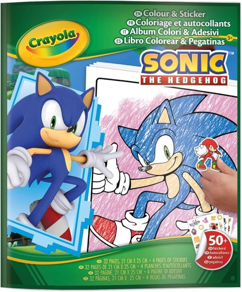 купить Набор для творчества Crayola 04-0898G Color&Sticker Book Sonic в Кишинёве 
