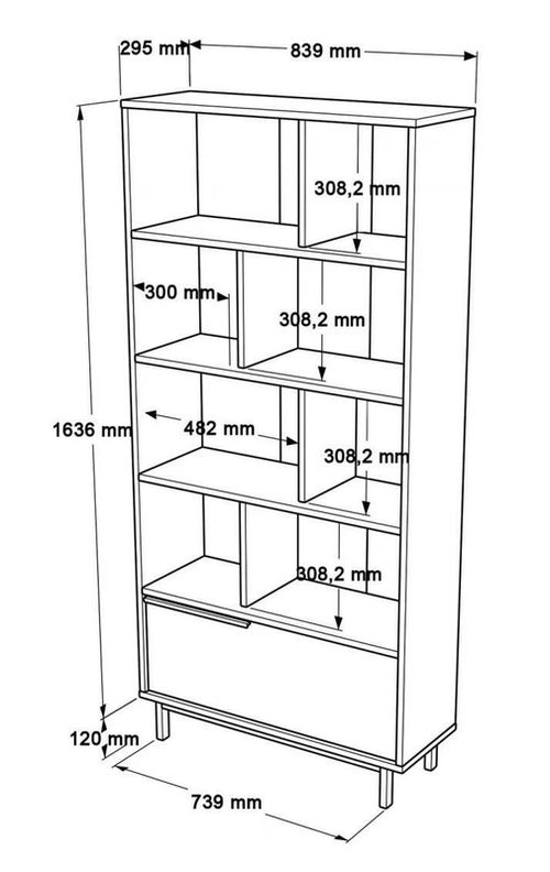 купить Шкаф Trendy ON4-W, raft de carti в Кишинёве 