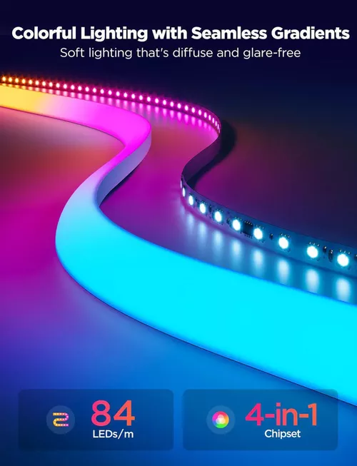 купить Лента LED Govee Light Strip Neon Rope Light for Wall Lining 5m (H66413D1) в Кишинёве 