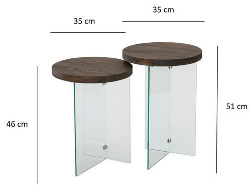 cumpără Măsuţă cafea Trendy Serenity 2, Transparent, Nuc, set în Chișinău 