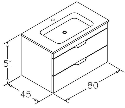 купить Шкаф под умывальник Orka Vento 80 Dublin (504080) в Кишинёве 