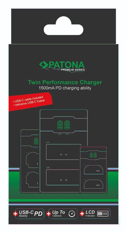 купить Зарядное устройство для фото-видео Patona Premium Twin Performance PD p/u Canon LP-E17 + USB-C Cable в Кишинёве 