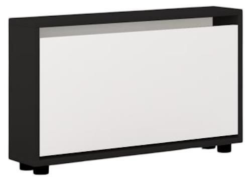 купить Полка для обуви Mobildor-Lux Leo Slim 100x16x47H cm Anthracite/White в Кишинёве 