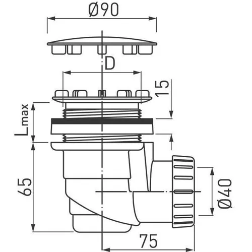 cumpără Sifon pentru cădițe de duș Ferro D.90mm 470.P în Chișinău 