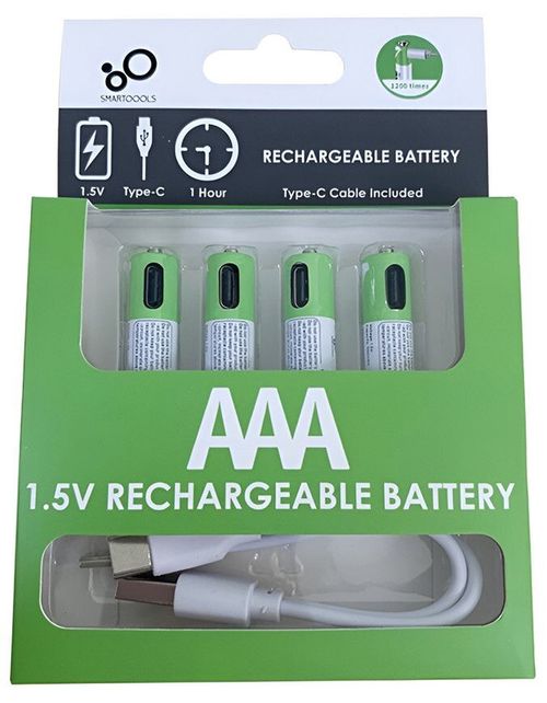 купить Аккумулятор Smartoools USBCAAA4 USB-C batteries AAA 400mAh, 4pcs with 2in1 Type-C cable в Кишинёве 