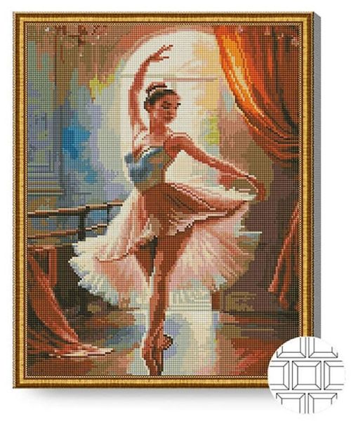 cumpără Tablou pe numere Art Gallery QB206535 Mozaic cu diamante patrate 40x50cm Balerina gratioasa în Chișinău 